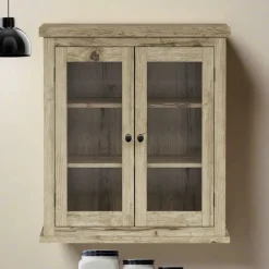 Teamson Home Donovan Removable Two-Door Wall Cabinet, Light Oak