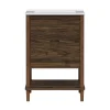 Teamson Home Ellery 24" Single Bathroom Vanity with Two Drawers, Walnut