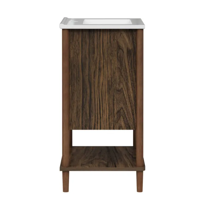 Teamson Home Ellery 24" Single Bathroom Vanity with Two Drawers, Walnut