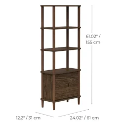 Teamson Home Ellery Freestanding 5-Tier Storage Cabinet, Walnut