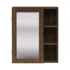 Teamson Home Ellery Removable Medicine Cabinet with Mirror, Open Shelves, Walnut