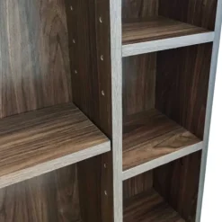 Teamson Home Ellery Removable Medicine Cabinet with Mirror, Open Shelves, Walnut