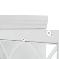 Teamson Home Florence Corner Floor Cabinet with Decorative Glass Paneled Door, White- FINAL SALE