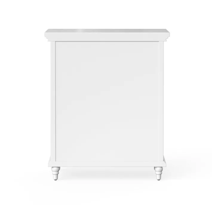 Teamson Home Florence Freestanding Two-Door Floor Cabinet with Decorative Glass Panels, White