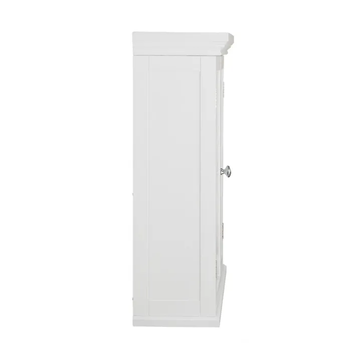 Teamson Home Florence Removable Two-Door Wall Cabinet with Decorative Glass Panels, White