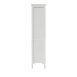 Teamson Home Glancy Freestanding Linen Tower with Two Faux Louvered Doors, White