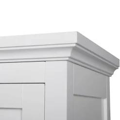 Teamson Home Glancy Removable Two-Door Wall Cabinet with Faux Louvered Doors, White