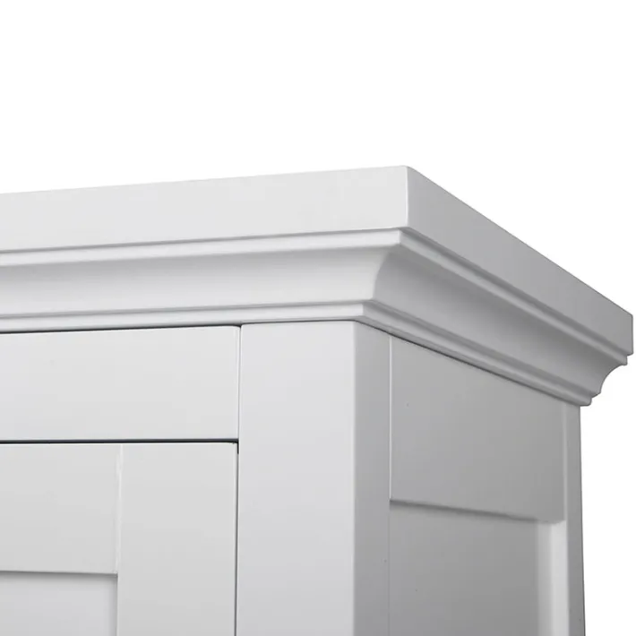 Teamson Home Glancy Removable Two-Door Wall Cabinet with Faux Louvered Doors, White