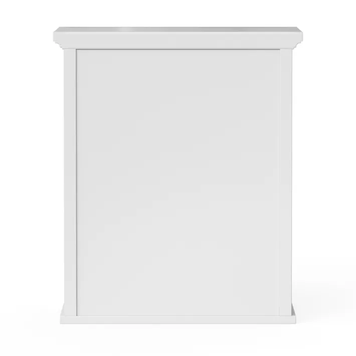 Teamson Home Glancy Removable Two-Door Wall Cabinet with Faux Louvered Doors, White