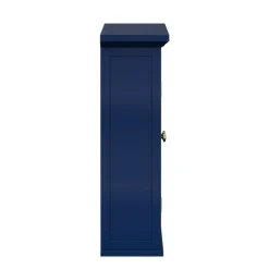 Teamson Home Glancy Two-Door Faux Louvered Removable Wall Cabinet, Navy