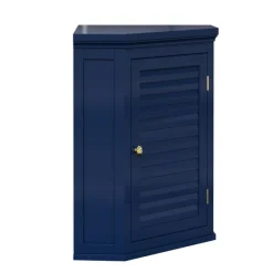 Teamson Home Glancy Two-Door Removable Corner Wall Cabinet, Navy