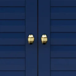 Teamson Home Glancy Two-Door Faux Louvered Removable Wall Cabinet, Navy