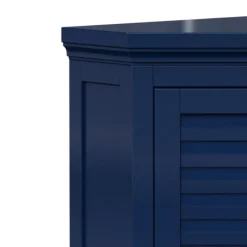Teamson Home Glancy Two-Door Removable Corner Wall Cabinet, Navy