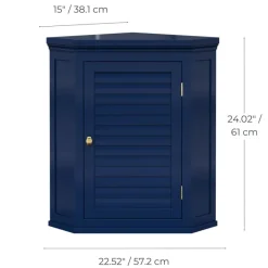Teamson Home Glancy Two-Door Removable Corner Wall Cabinet, Navy