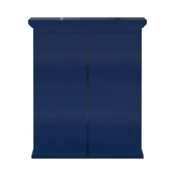 Teamson Home Glancy Two-Door Faux Louvered Removable Wall Cabinet, Navy