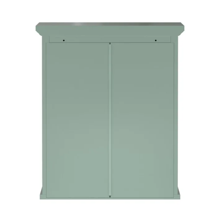 Teamson Home Glancy Two-Door Faux Louvered Removable Wall Cabinet, Sage Green