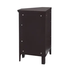 Teamson Home Glancy Wooden Corner Floor Cabinet with Shutter Door, Dark Brown- FINAL SALE