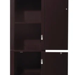 Teamson Home Glancy Wooden Tall Tower Cabinet with Storage, Dark Brown- FINAL SALE