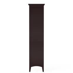 Teamson Home Glancy Wooden Tall Tower Cabinet with Storage, Dark Brown- FINAL SALE