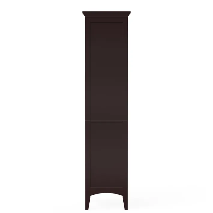 Teamson Home Glancy Wooden Tall Tower Cabinet with Storage, Dark Brown- FINAL SALE