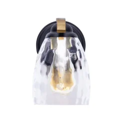 Teamson Home Heidi Dimmable 1-Light Armed Wall Sconce with 3-Stage Touch Dimmer, Black/Brass- FINAL SALE
