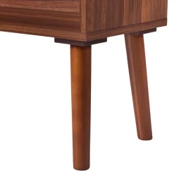 Teamson Home Kingston Wooden Bookcase with Faux Marble Shelf & Accents, White/Walnut -FINAL SALE