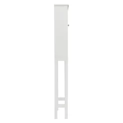 Teamson Home Louis Over-the-Toilet Cabinet with Faux Louvered Doors and Fixed Exterior Shelf, White