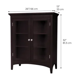 Teamson Home Madison Freestanding Two-Door Floor Cabinet, Espresso