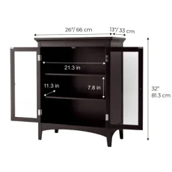 Teamson Home Madison Freestanding Two-Door Floor Cabinet, Espresso