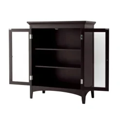 Teamson Home Madison Freestanding Two-Door Floor Cabinet, Espresso