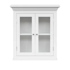 Teamson Home Madison Removable Two-Door Wall Cabinet with Glass Panels, White
