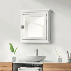 Teamson Home Madison Removable Medicine Cabinet with Mirrored Door, White