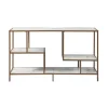 Teamson Home Marmo Modern Media Stand & Console Table, White/Brass -FINAL SALE