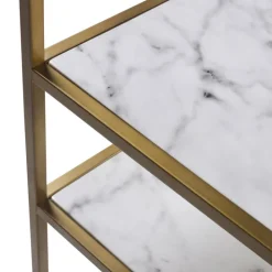 Teamson Home Marmo Modern Marble-Look 5-Tier Display Shelf, Marble/Brass- FINAL SALE