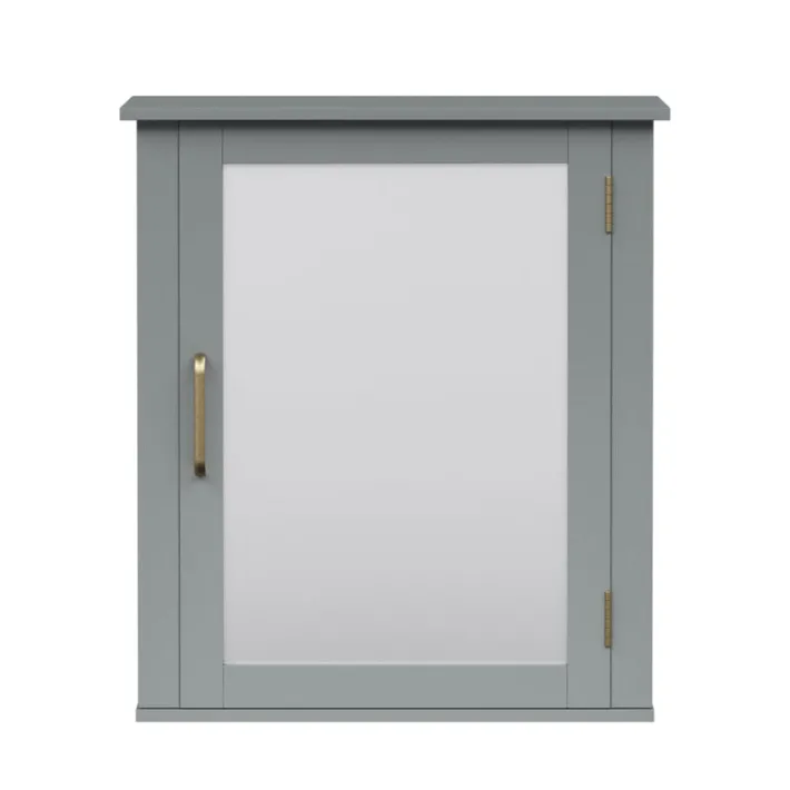 Teamson Home Mercer Removable Medicine Cabinet with Mirrored Door, Gray