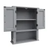 Teamson Home Mercer Removable Two-Door Wall Cabinet, Gray