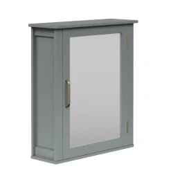 Teamson Home Mercer Removable Medicine Cabinet with Mirrored Door, Gray