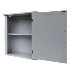 Teamson Home Mercer Removable Medicine Cabinet with Mirrored Door, Gray
