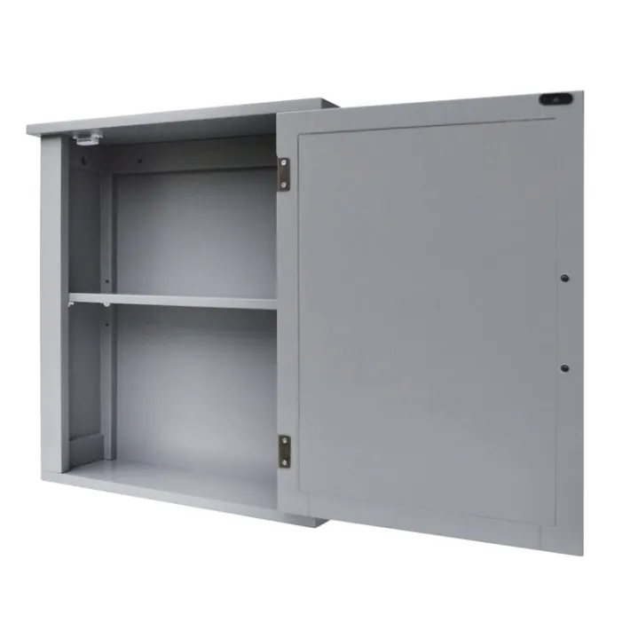 Teamson Home Mercer Removable Medicine Cabinet with Mirrored Door, Gray
