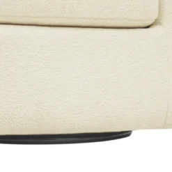 Teamson Home Monroe Faux Shearing Swivel Tub Chair with Channel Tufting, Ivory -FINAL SALE
