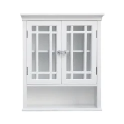 Teamson Home Neal Removable Two-Door Wall Cabinet with Open Shelf, White