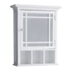 Teamson Home Neal Removable Medicine Cabinet with Mirrored Door and Open Shelf, White