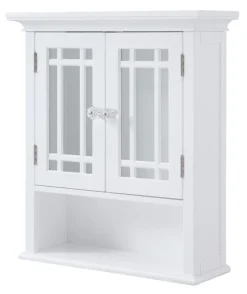 Teamson Home Neal Removable Two-Door Wall Cabinet with Open Shelf, White