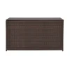 Teamson Home Outdoor 154-Gallon PE Rattan Deck Box for Cushions or Pool Accessory Storage, Brown- FINAL SALE