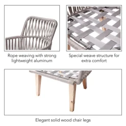 Teamson Home Outdoor 3-Piece Rope & Acacia Wood Patio Set- FINAL SALE
