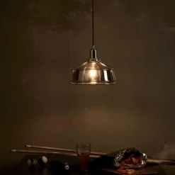 Teamson Home Presenza Metal Mini Pendant Lamp with Cage, Chrome -FINAL SALE