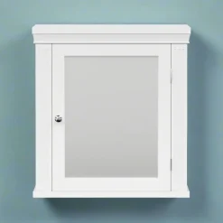 Teamson Home Removable Medicine Cabinet with Mirrored Door, White