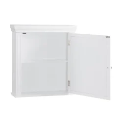 Teamson Home Removable Medicine Cabinet with Mirrored Door, White