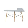 Teamson Home Roberto L-Shaped Corner Desk with Wood and Metal Details, Light Gray- FINAL SALE