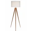 Teamson Home Romanza 60" Postmodern Tripod Floor Lamp with Drum Shade, Natural/White